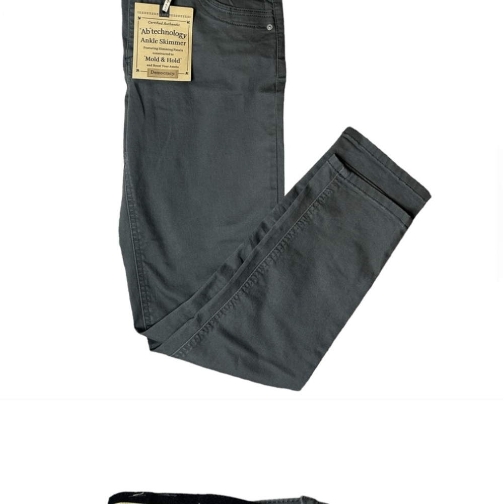 Democracy Gray AB Technology Ankle Skimmer Booty Lift Jeans Curve Friendly Sz 6